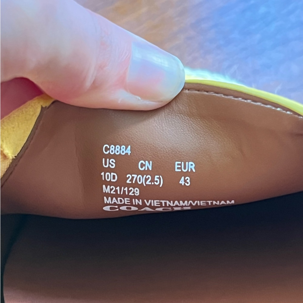 Coach Yellow Brushed Suede Espadrille Slip On - Picture 5 of 7